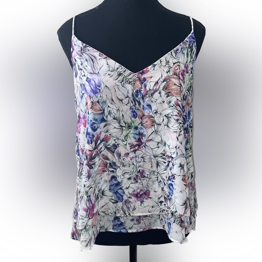 H&M spaghetti strap floral top camisole size US8